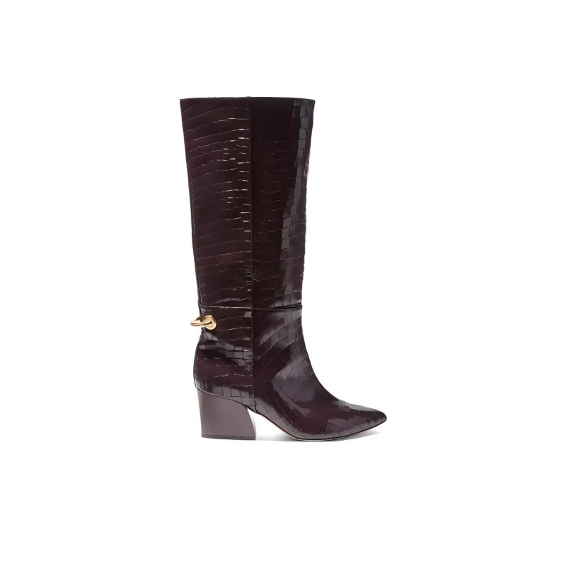 TIBI Knee-high Boots 6.5cm Women's Burgundy-1
