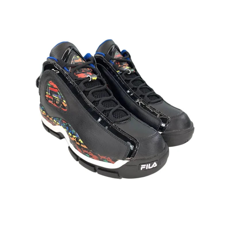 FILA Grant Hill 2 Anti-Slip And Wear-Resistant Breathable Mid-Top Casual Shoes Men's Black White-3