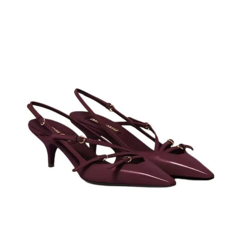 MIU MIU Buckle-embellished Slingback Pumps-2