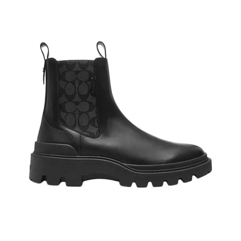 COACH Short Chelsea Boots 4cm Men's Black-1