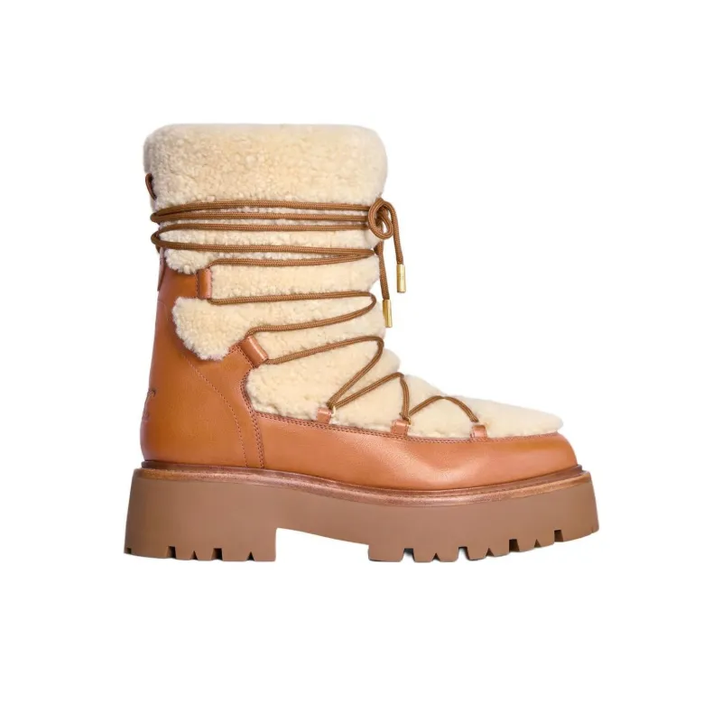 CELINE Bulky Ankle Boots Women's Tan-1