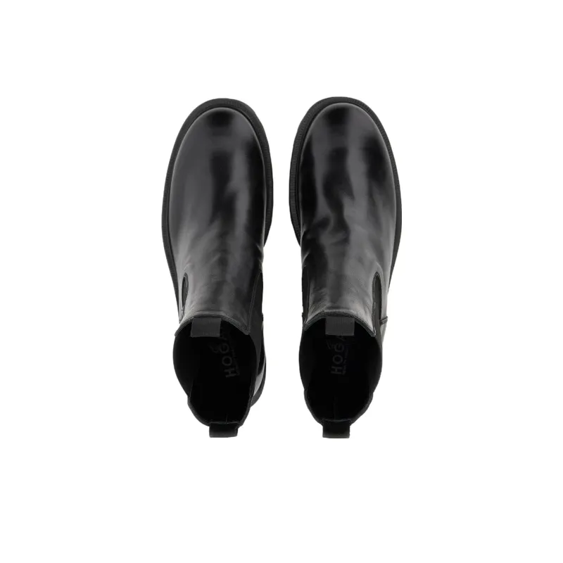 HOGAN Round-Toe Slip-On Ankle Boots Women's-3