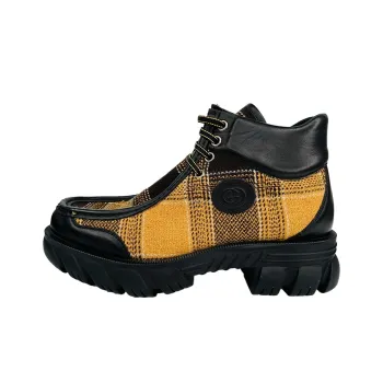 GUCCI Wear-Resistant Short Outdoor Boots Men's Black Yellow