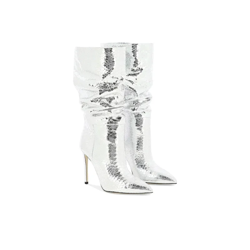 Paris Texas Embossed Slouchy Ankle Boots Women's-3