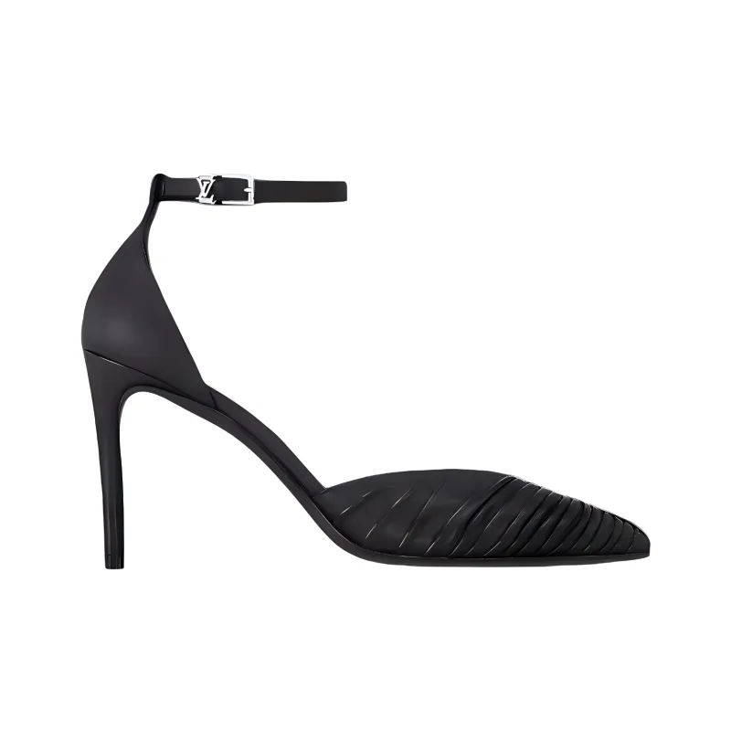 LOUIS VUITTON Slim Heel High Heels 9cm Women's Black-2