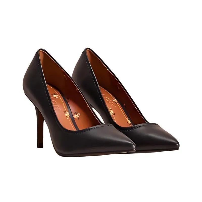 COACH Waverly Slim Heel High Heels 8cm Women's Black-2
