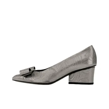FERRAGAMO Viva Chunky Heel High Heels 5.5cm Women's Gray
