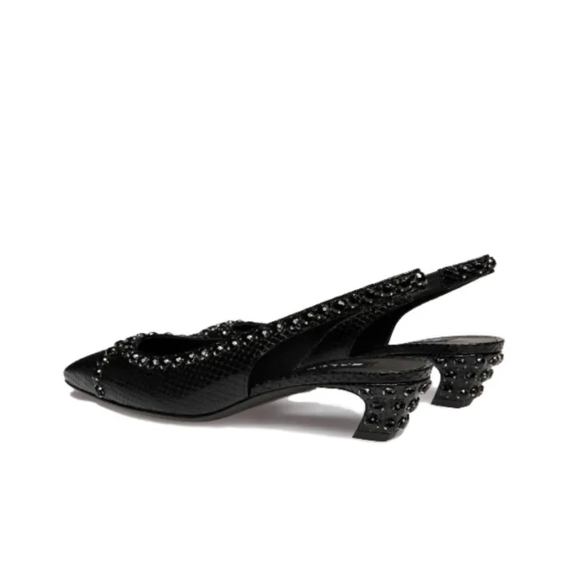BALLY Sylt Snakeskin-embossed Slingback Pumps-4