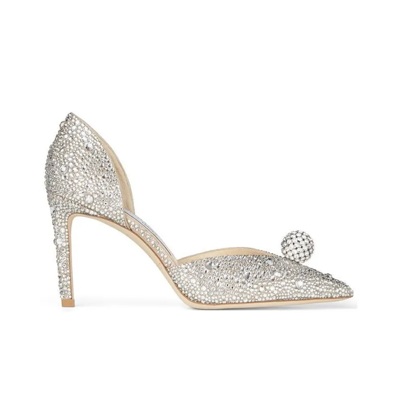 Jimmy Choo Sabine Slim Heel High Heels 8.5cm Women's Nude-1