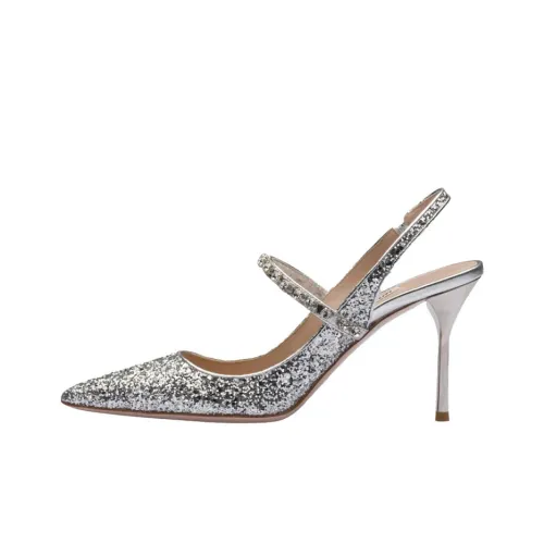 miu Shoes miu Shoes Slim Heel High Heels Women's Silver Glitter