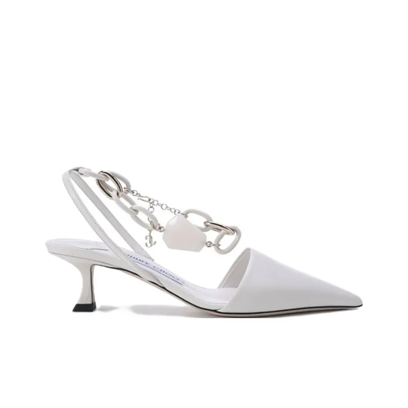 Jimmy Choo Slim Heel High Heels Women's Ivory White-1