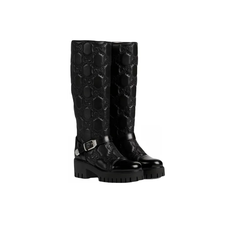 GUCCI Knee high Boots Women's Black-2