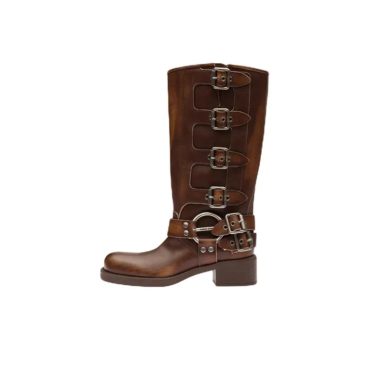 MIU MIU Buckle detail Leather Boots-0
