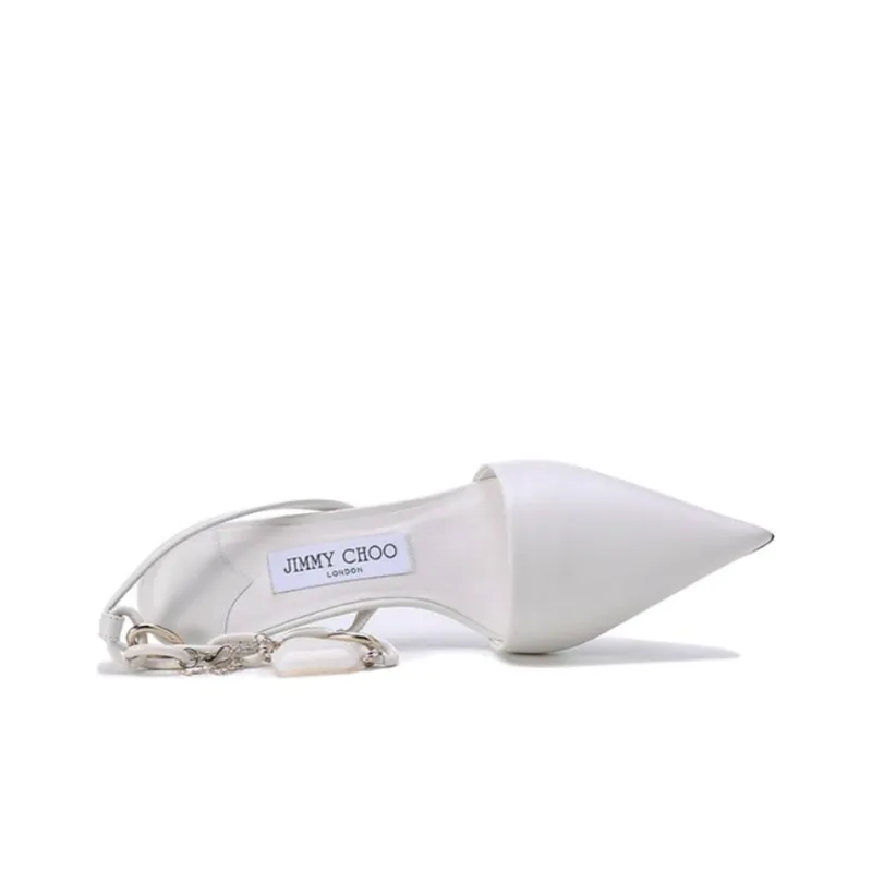 Jimmy Choo Slim Heel High Heels Women's Ivory White-4