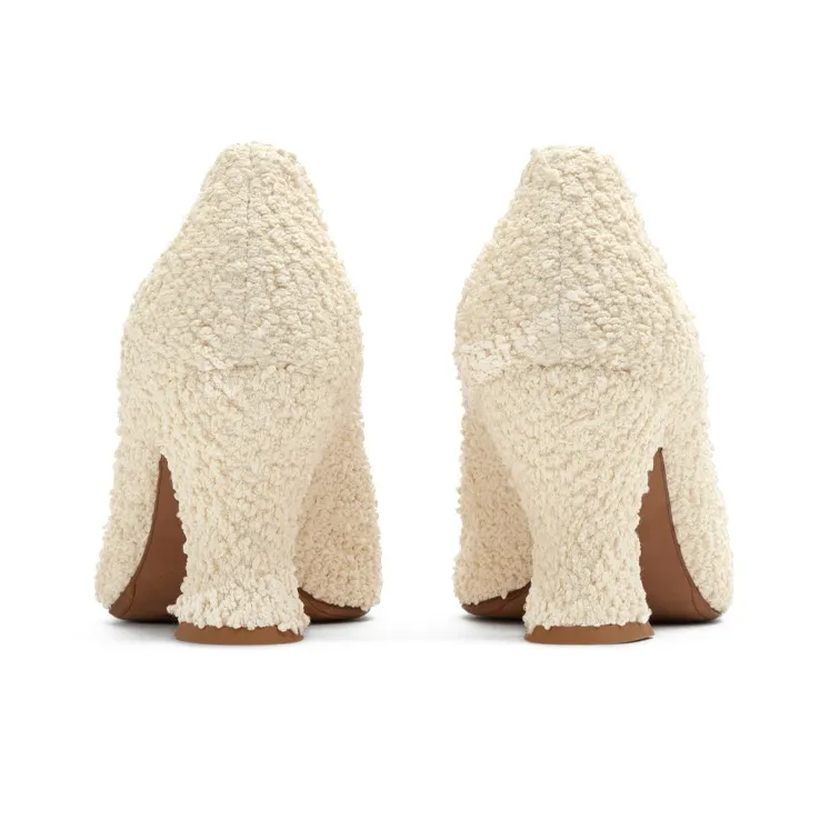 Bottega Veneta Bouclé Almond Pump 75 Off White Women's-4