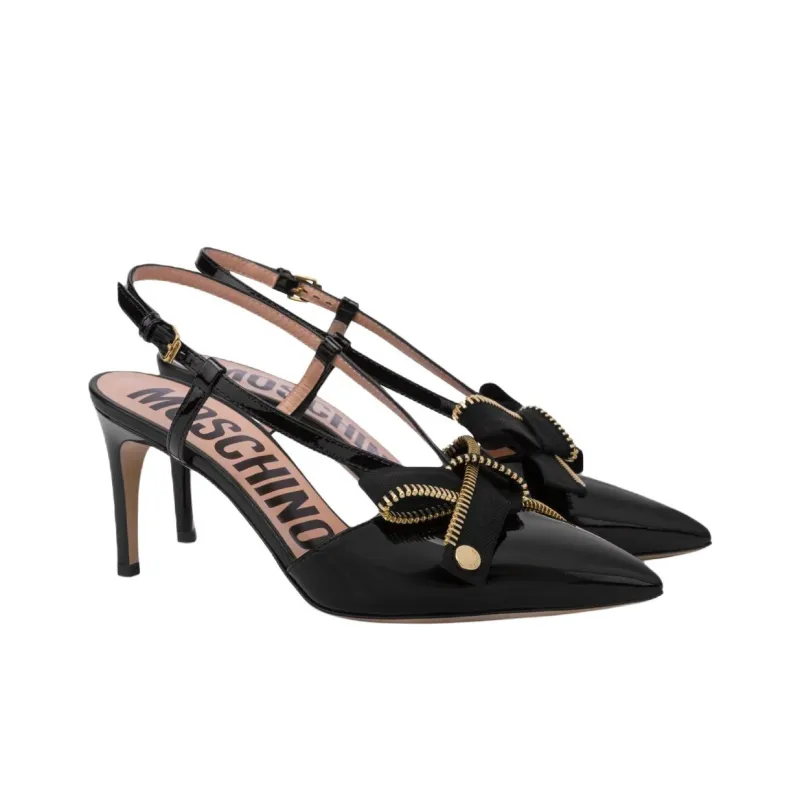 MOSCHINO Slim Heel High Heels 7.5cm Women's Black-3