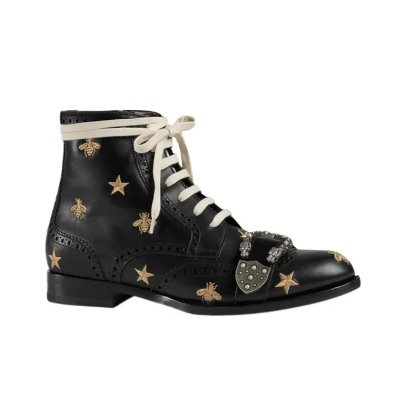 GUCCI Queercore Embroidered Brogue Boots-1