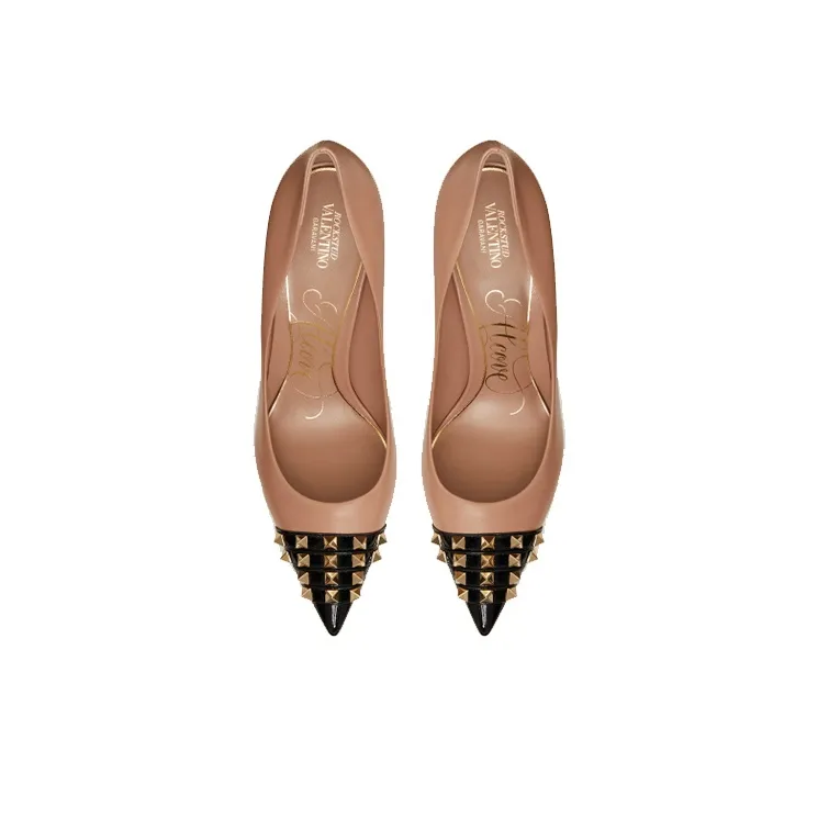 Valentino Rockrunner Slim Heel High Heels 9cm Women's Brown-3
