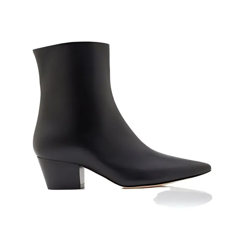MANOLO BLAHNIK Agnetapla Ankle Boots 5cm Women's Black-1
