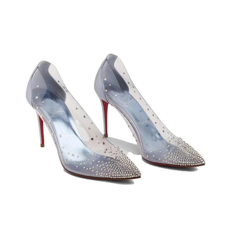 CL Degrastrass Slim Heel High Heels 8.5cm Women's Light Blue-3