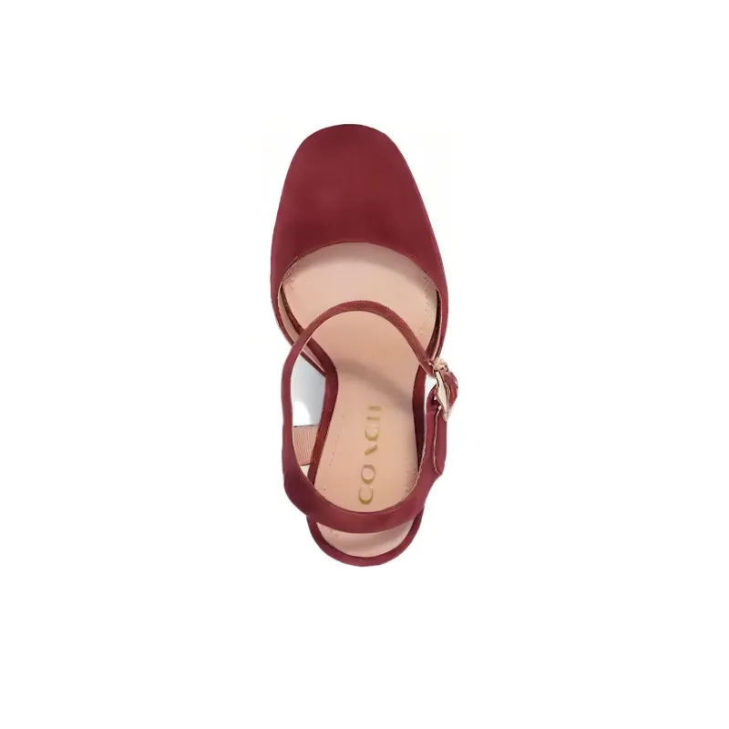 COACH Chunky Heel High Heels 11.9cm Women's Wine-2
