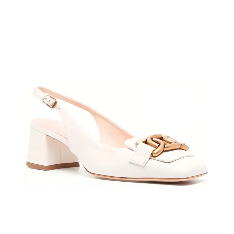 TOD'S Kate Logo Plaque Slingback Pumps-2