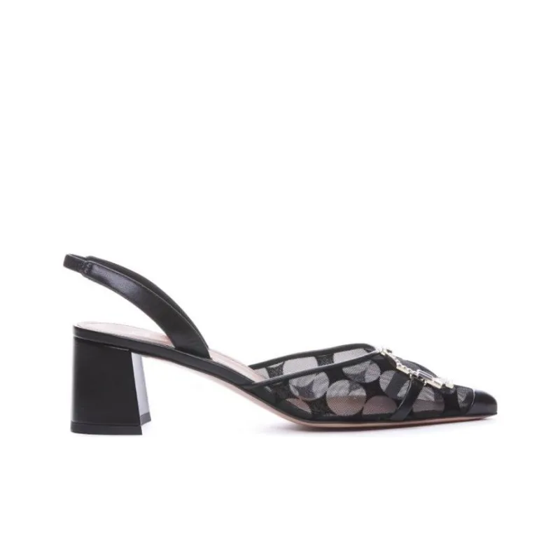 Malone Souliers Misha Chunky Heel High Heels 6cm Women's Black-1