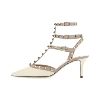 Valentino Rockstud Slim Heel High Heels 6cm Women's White