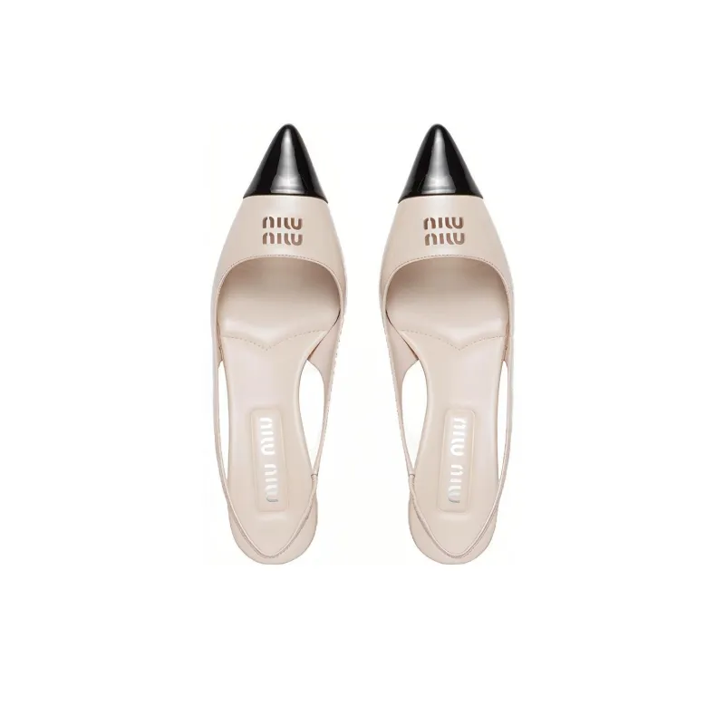 MIU MIU Cone Heel High Heels Women's Opal Color/Black-2