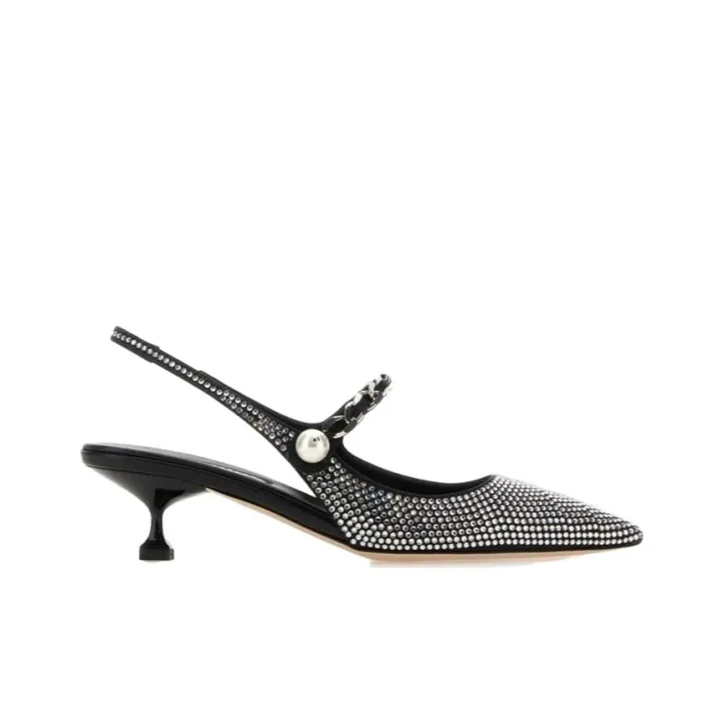 MIU MIU Slim Heel High Heels Women's Black-1