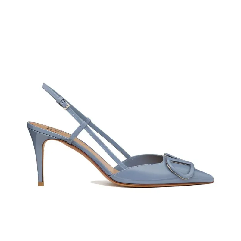 Valentino VLogo Signature Slim Heel High Heels 8cm Women's Sky Blue-1