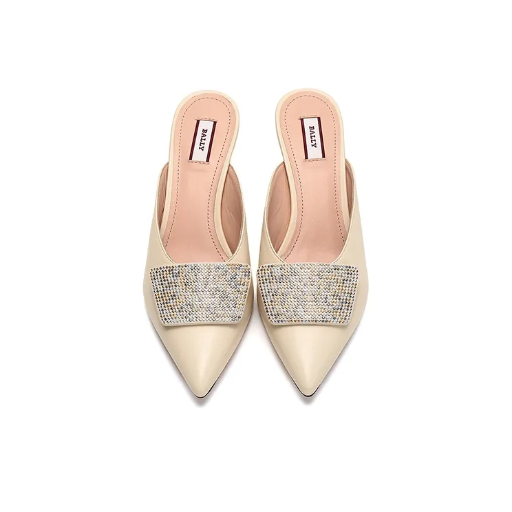 BALLY Cone Heel High Heels 5.5cm Women's Bone White-3