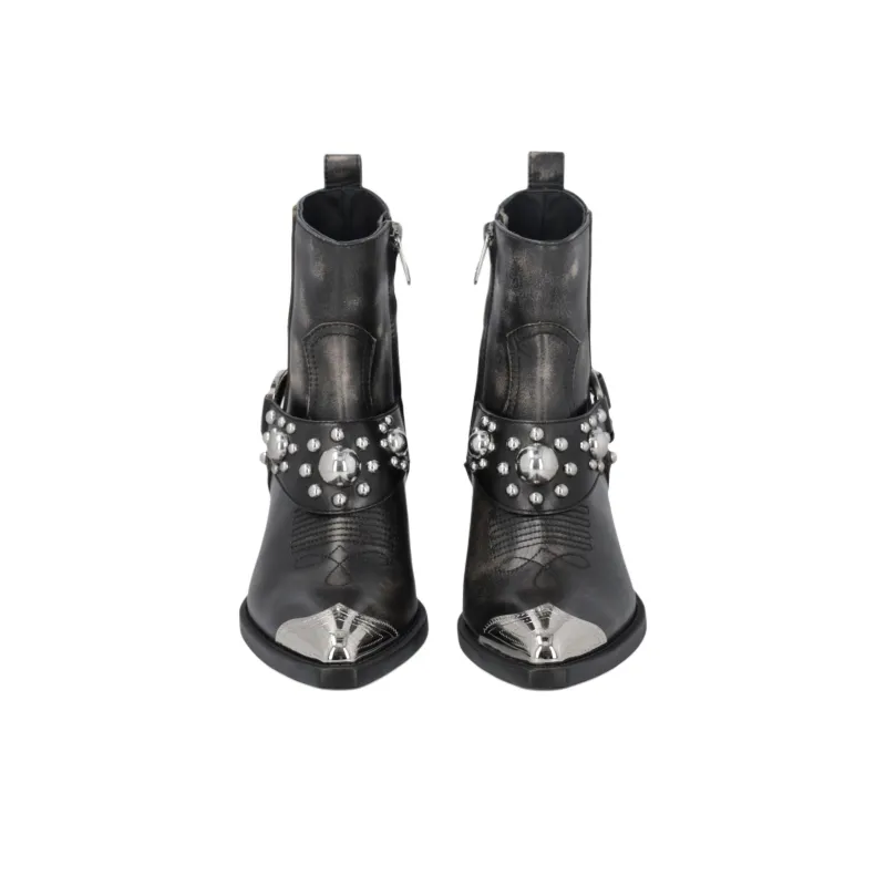 PINKO Tex Distressed Cowboy Ankle Boots Women's-5