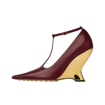 Bottega Veneta Punta Irregular Heel High Heels 10cm Women's Red