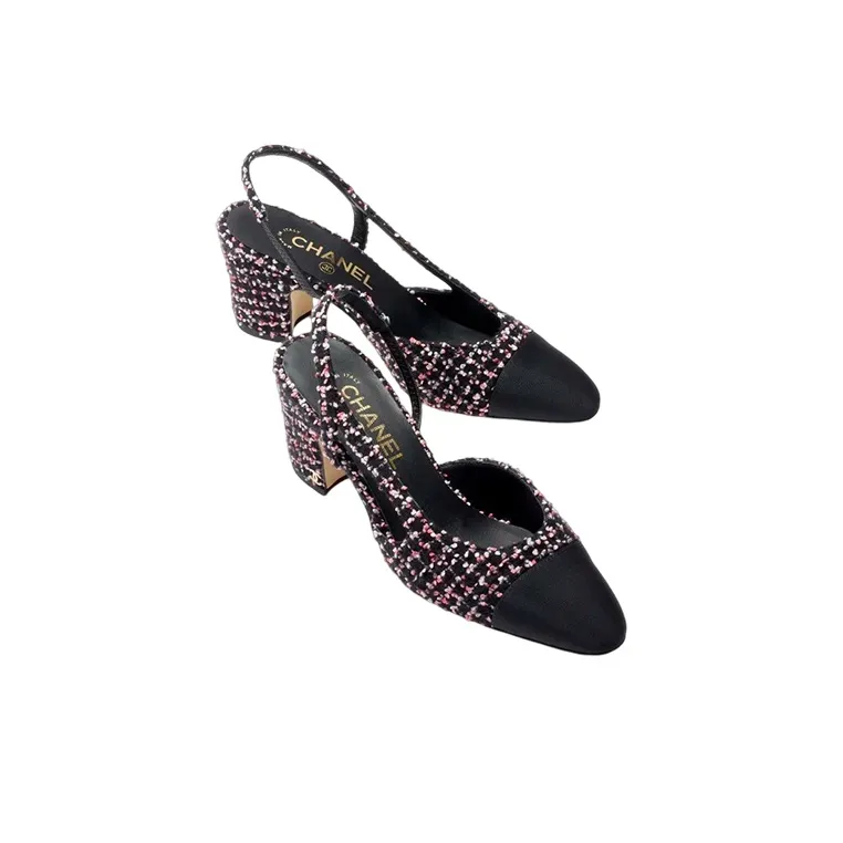 CHANEL Chunky Heel Stylish Sandal Women's Black-1