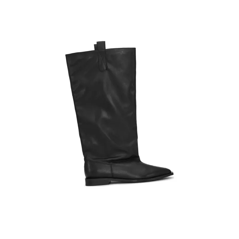 GANNI Western Loose Flat Tubular Boots Women's-1