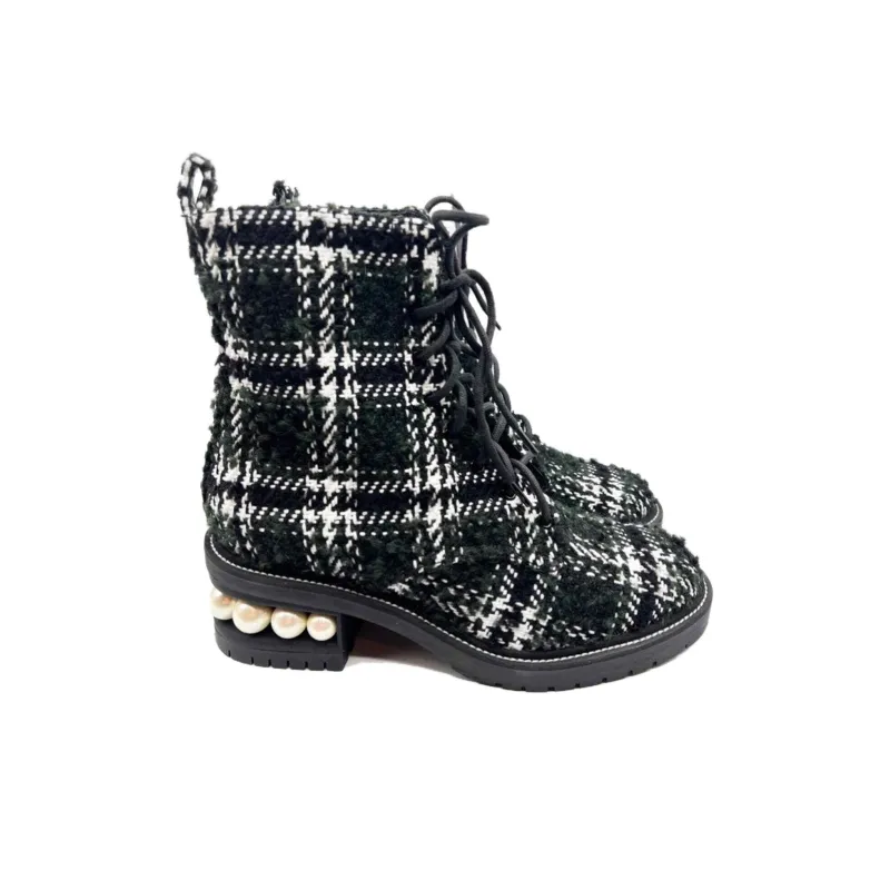 NICHOLAS KIRKWOOD Casati Ankle Boots Medium Heel Women's Black White-2