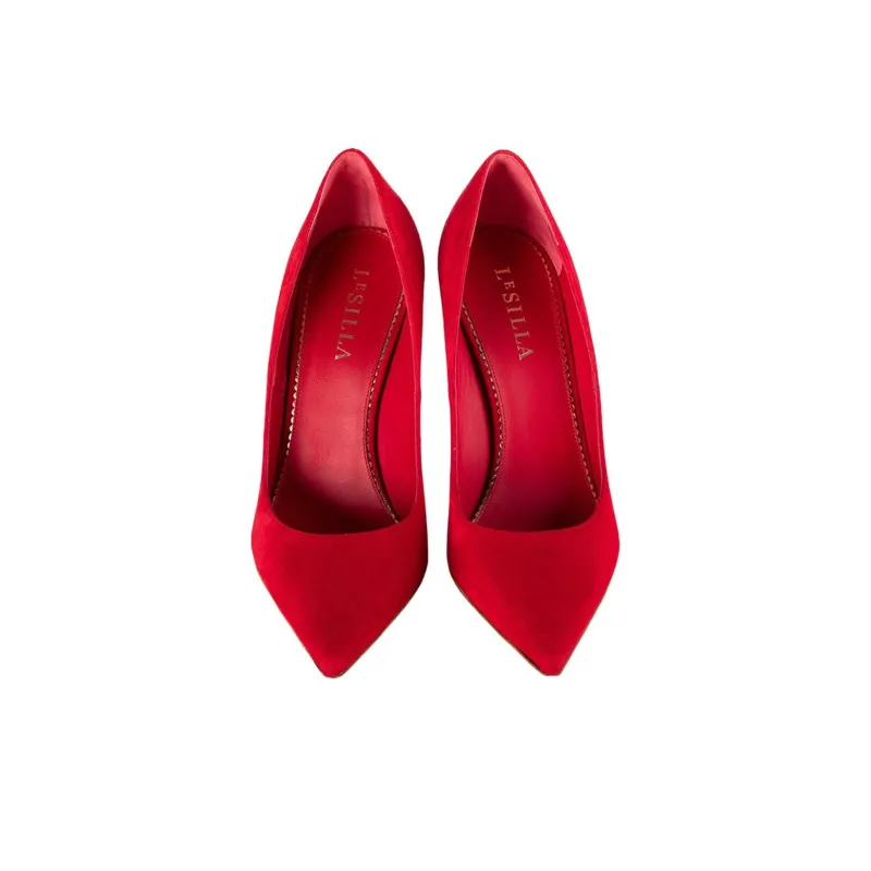 Le Silla Eva Slim Heel High Heels 10cm Women's Red-3