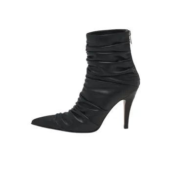 Alexander McQueen Birdee Ruched Pointed Toe Boots Women's