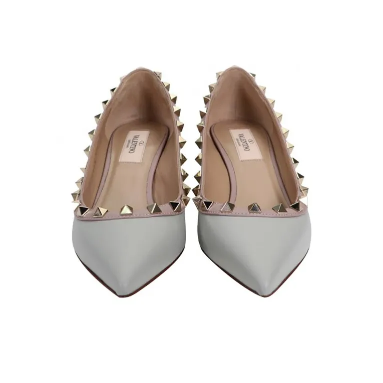 Valentino Rockstud Slim Heel High Heels 5.5cm Women's Gray-3
