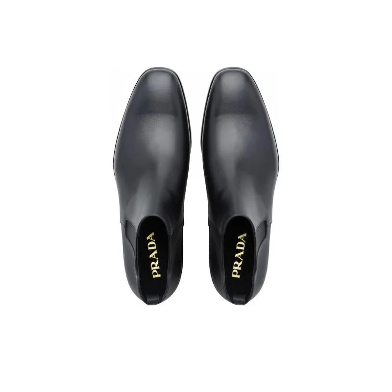 PRADA Ankle-Length Chelsea Boots Men's Black-3