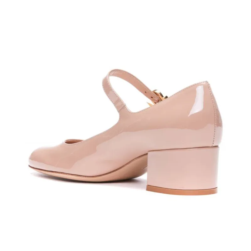 GIANVITO ROSSI Mary Ribbon 50mm Patent Leather Pumps-4