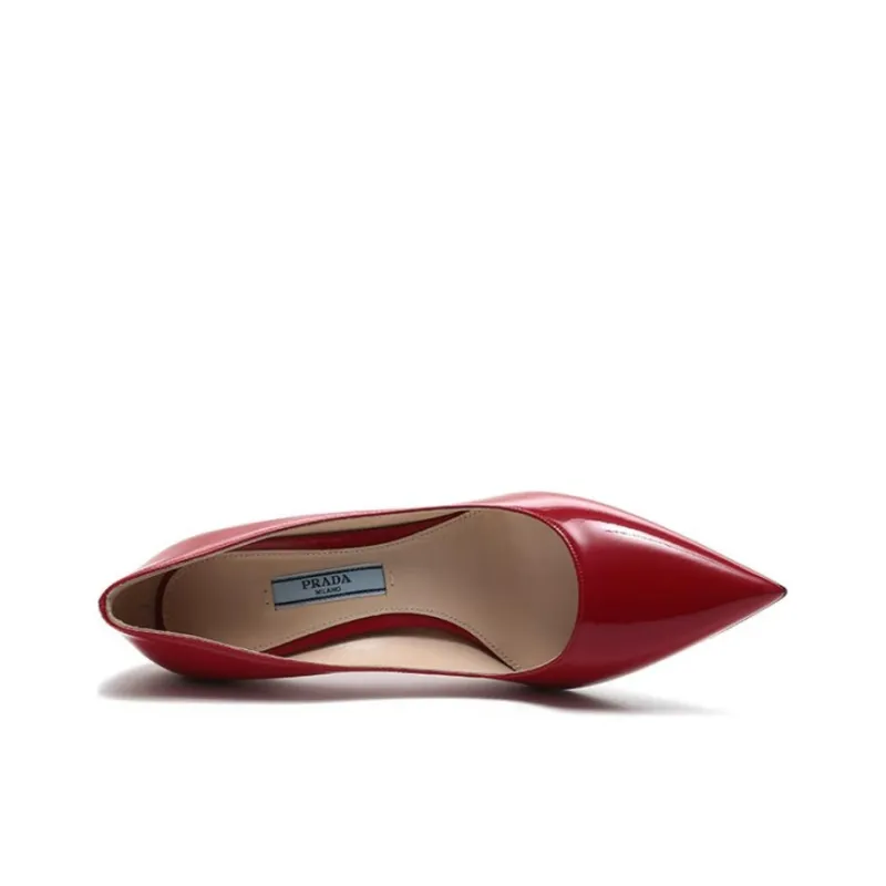 PRADA Slim Heel High Heels 8.5cm Women's Red-4