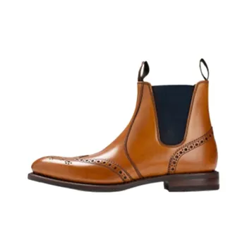 LOAKE Short Mid-Calf Chelsea Boots Men's Light Brown