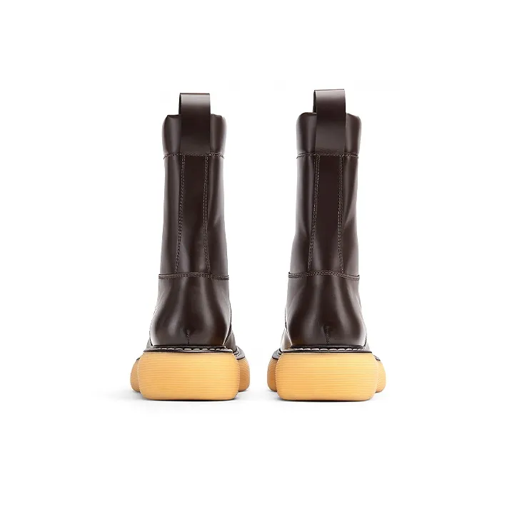 Bottega Veneta The Bounce Leather Boots Brown-4