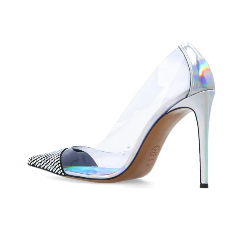 Alexandre Vauthier Constance Ghost Slim Heel High Heels 11cm Women's Silver-2