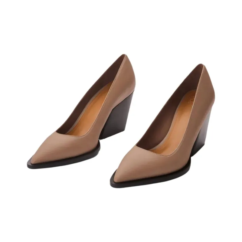 ATP Atelier Capena Spool Heel High Heels 7.6cm Women's Brown-2