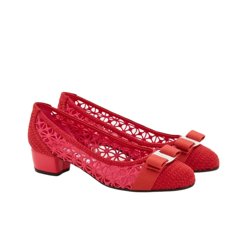 FERRAGAMO Vara Bow Woven Pumps-2