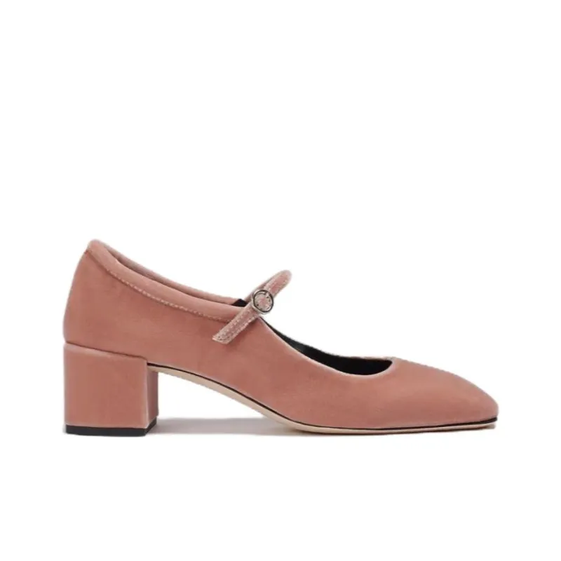 Aeyde Aline Chunky Heel High Heels 4.5cm Women's Pink-1