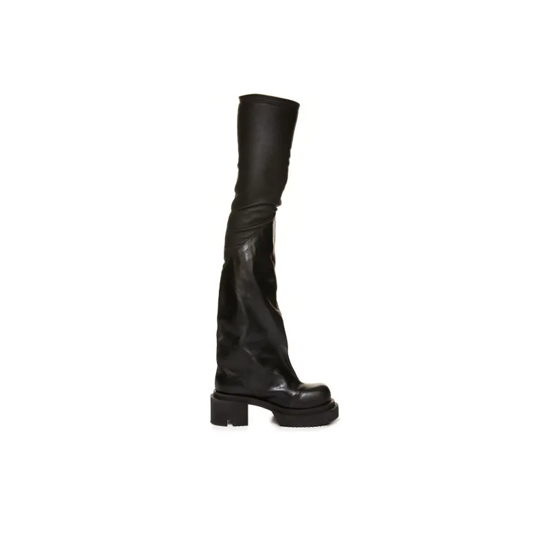 RICK OWENS Bogun 78mm Leather Flared Boots-1